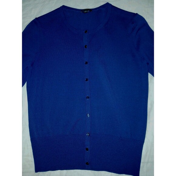 Ann Taylor Navy Blue CARDIGAN Sz Small Button-Up Sweater Women's CLASSIC Career - Picture 3 of 10